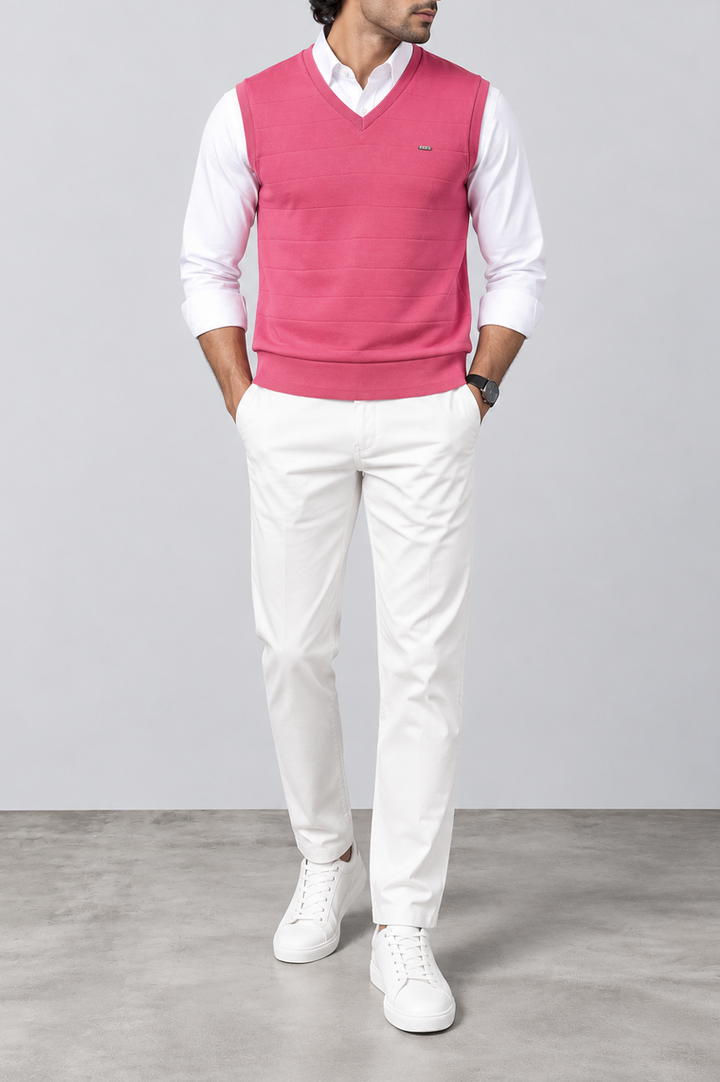 Ribbed V-Neck Sweater Vest