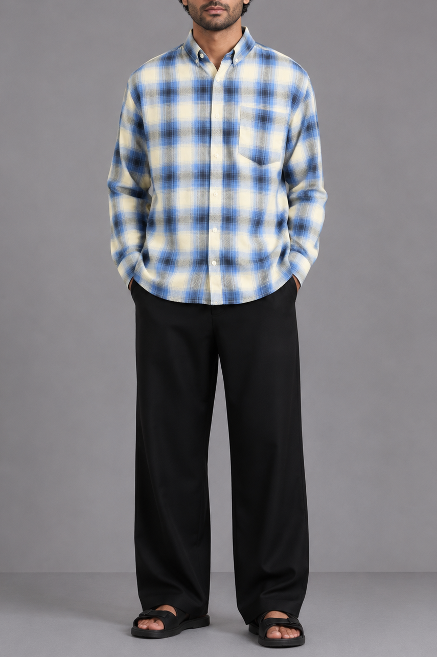 Blue Check Button Down Shirt