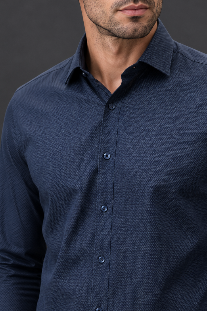 Mesh Textured SemiFormal Shirt