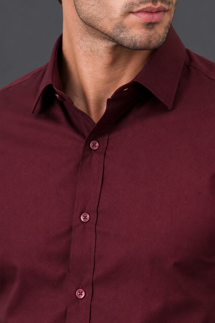 Self Textured Semi Formal Shirt