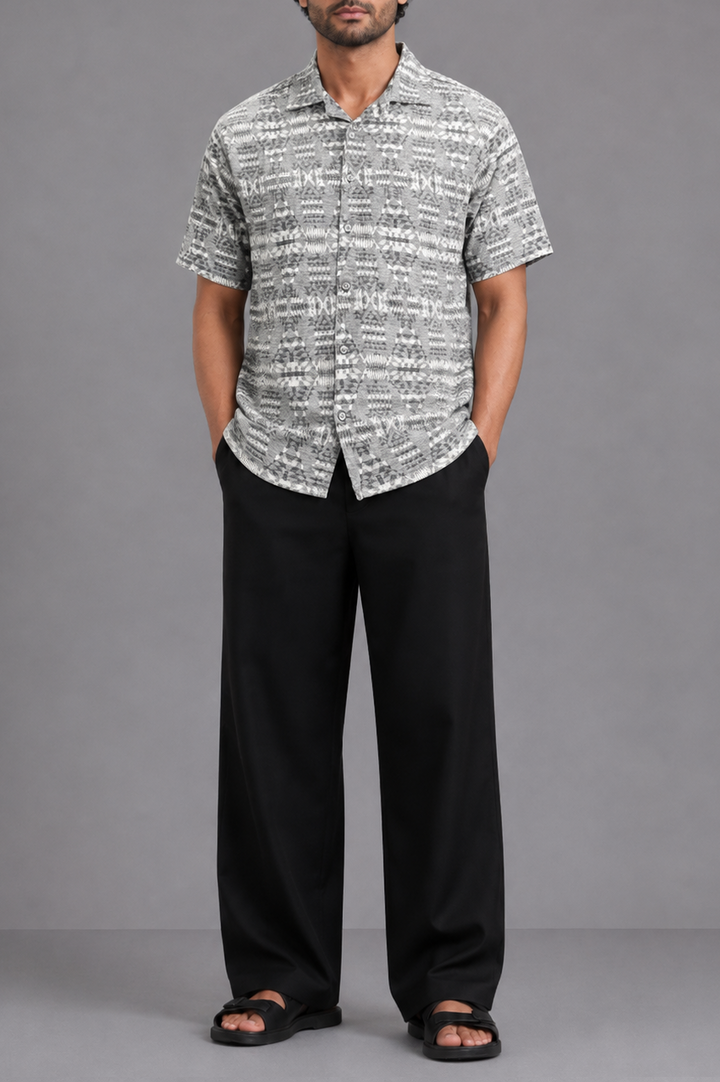 Grey Jacquard Resort Shirt