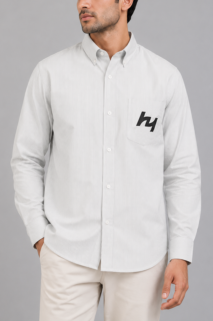 Ivory Textured Oxford Shirt