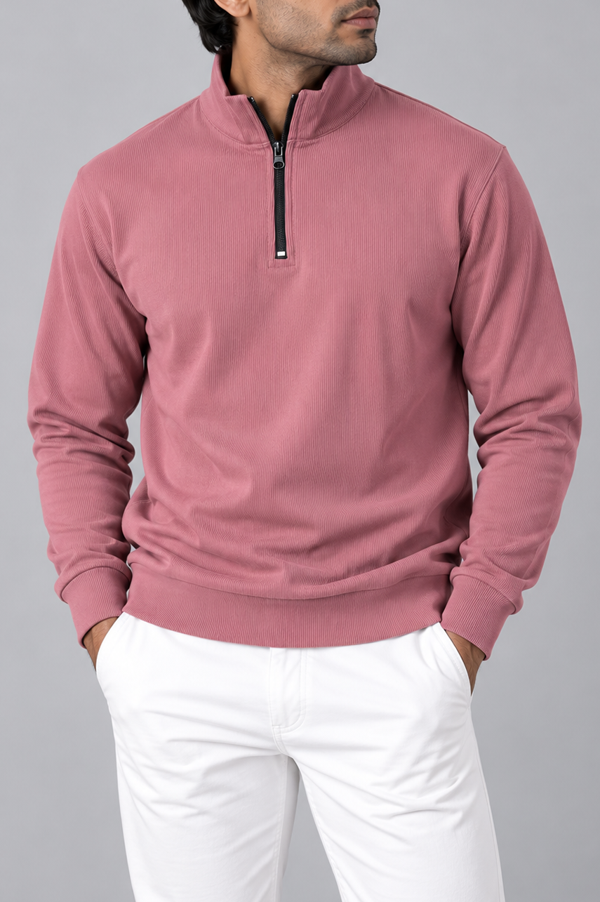 Ribbed Mock Neck
