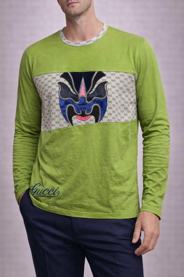 Men Olive Soft Cotton Graphic 002548-LHG