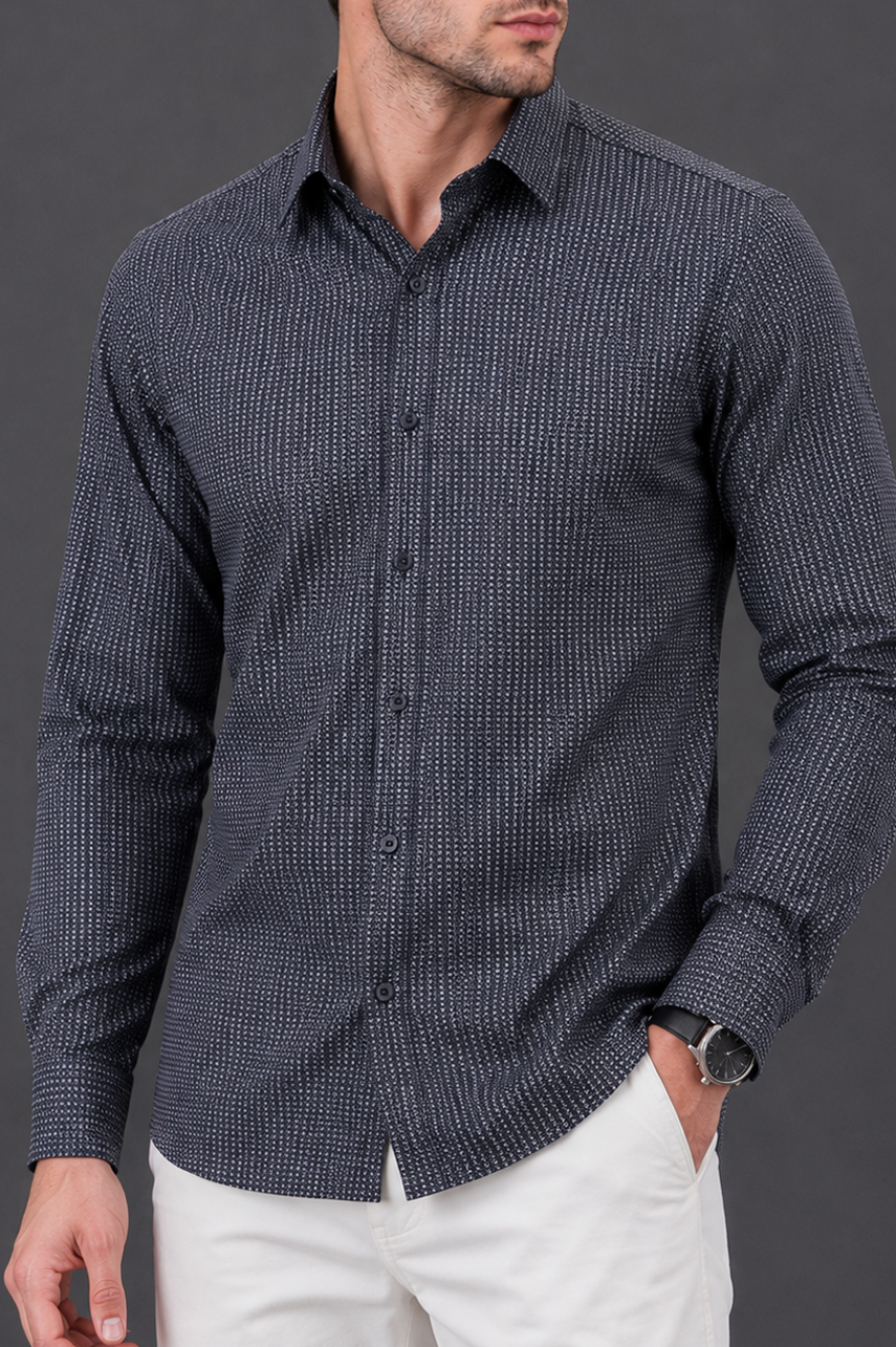 Denimish Printed SemiFormal Shirt