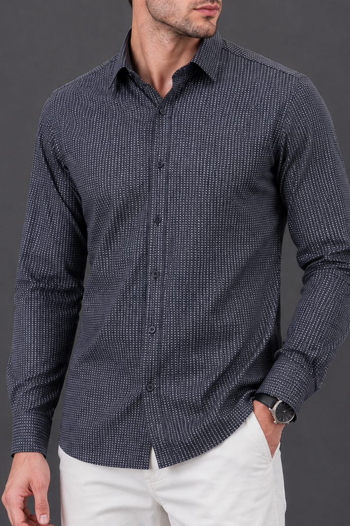 Denimish Printed SemiFormal Shirt