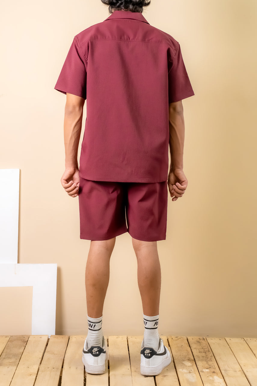 Burgundy Textured Resort Shirt