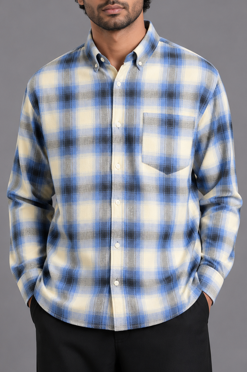 Blue Check Button Down Shirt