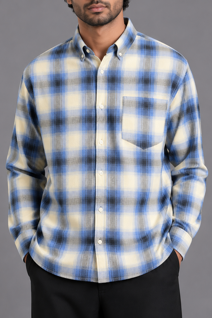 Blue Check Button Down Shirt
