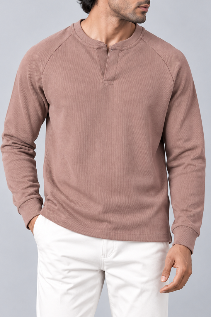 Ribbed Raglan Henley