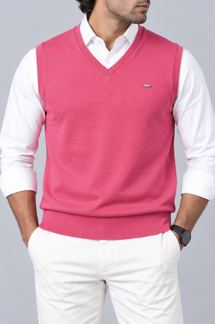 Ribbed V-Neck Sweater Vest