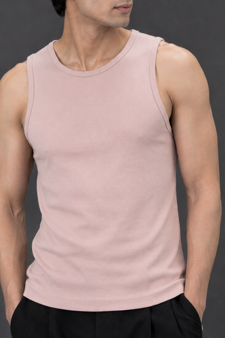 Blush Ribbed Essential Tank Top