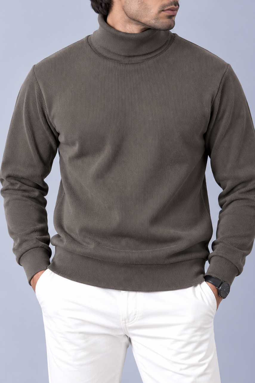Shadow Ribbed Turtle-Neck