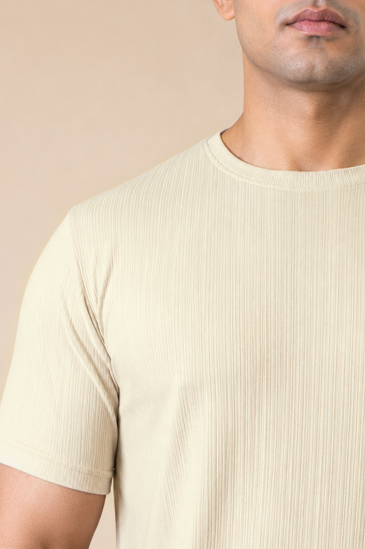 Ivory Ribbed Essential Tee