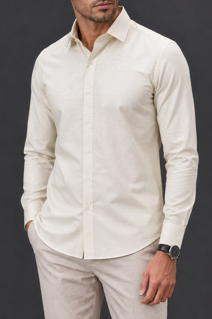 Ivory Drift Textured SemiFormal Shirt