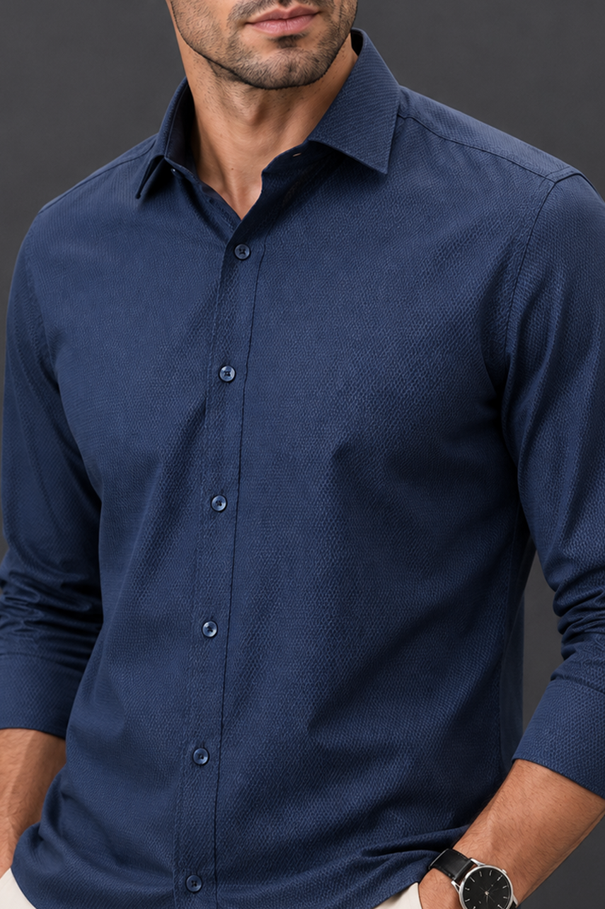Mesh Textured SemiFormal Shirt