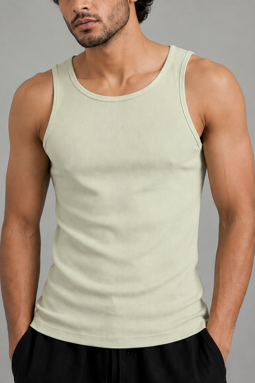 Light Green Rib Tank Top