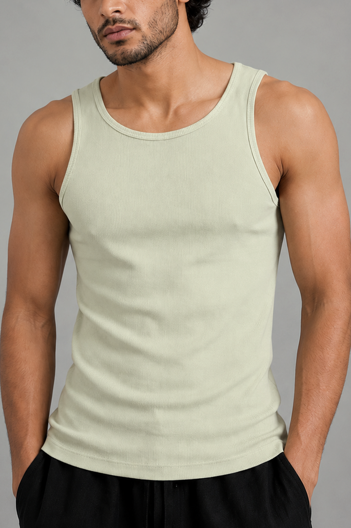 Light Green Rib Tank Top