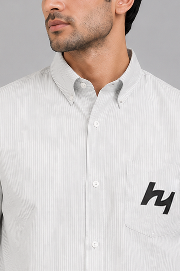 Ivory Textured Oxford Shirt