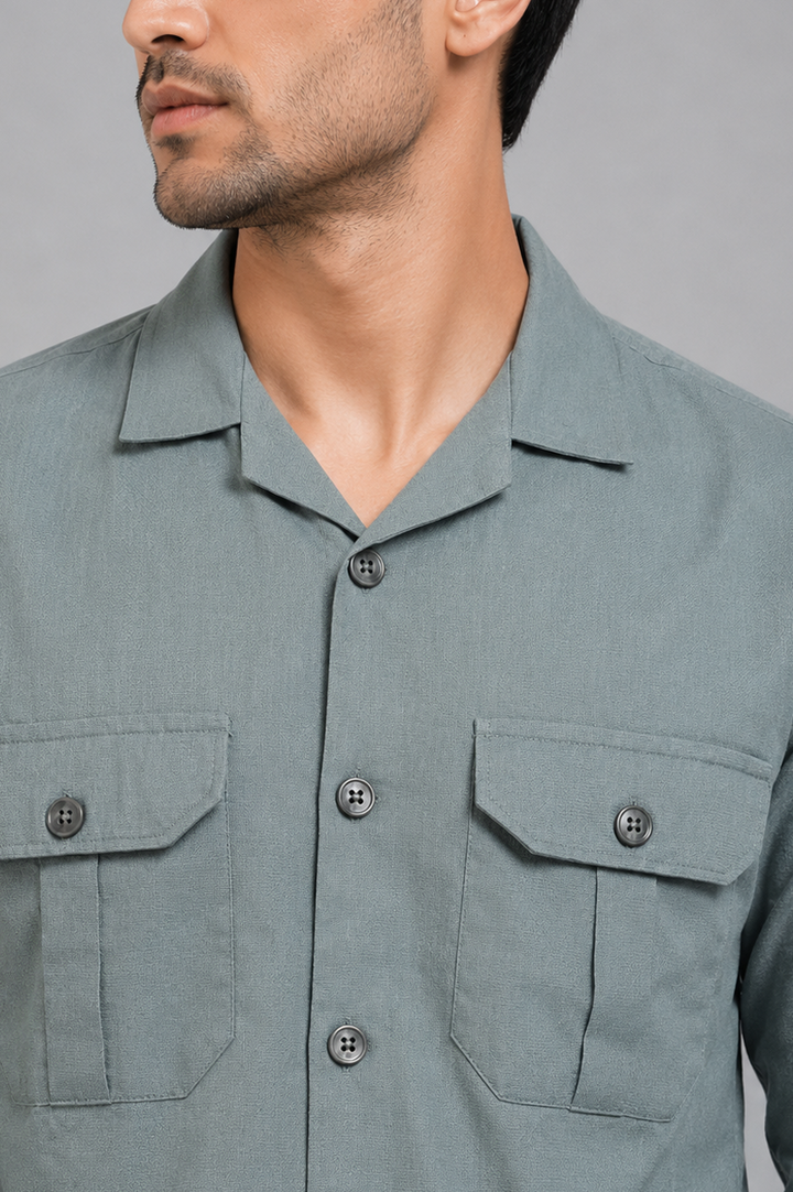 Sage Utility Cuban Shirt