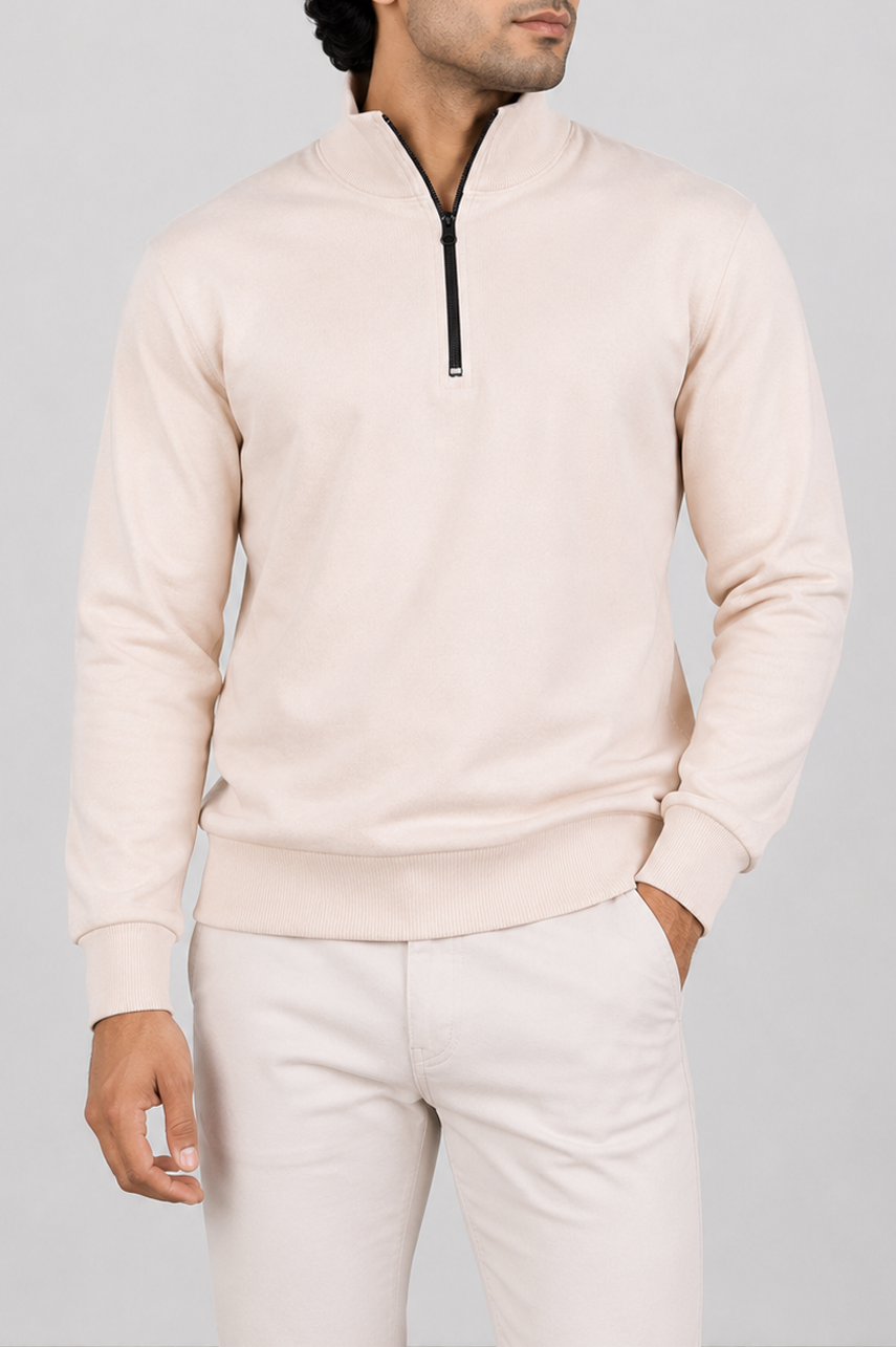 Ribbed Soft Blush Mock Neck