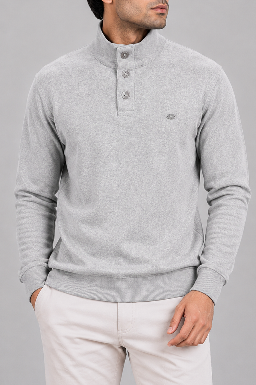 Gray Heather Mock Neck