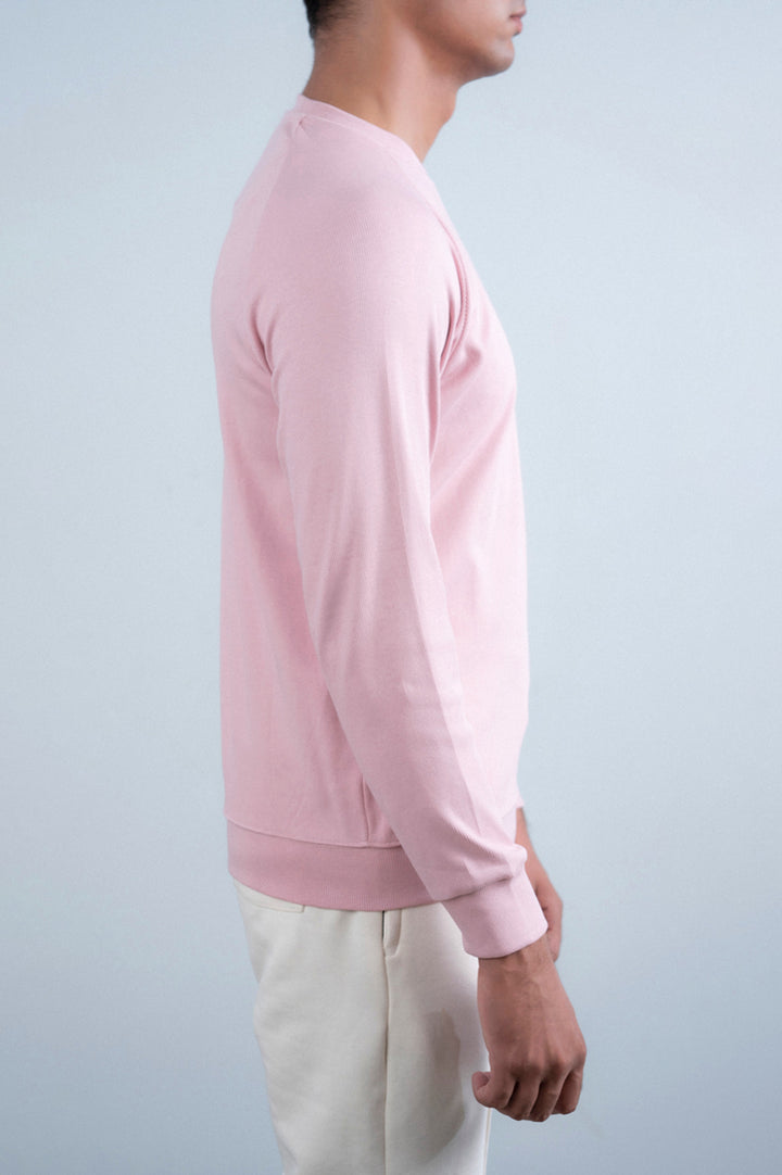 Raglan Sleeves Ribbed Sweat 002764-LPK