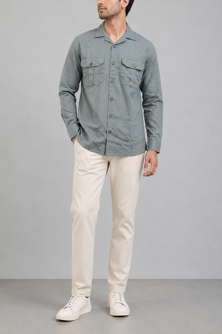 Sage Utility Cuban Shirt