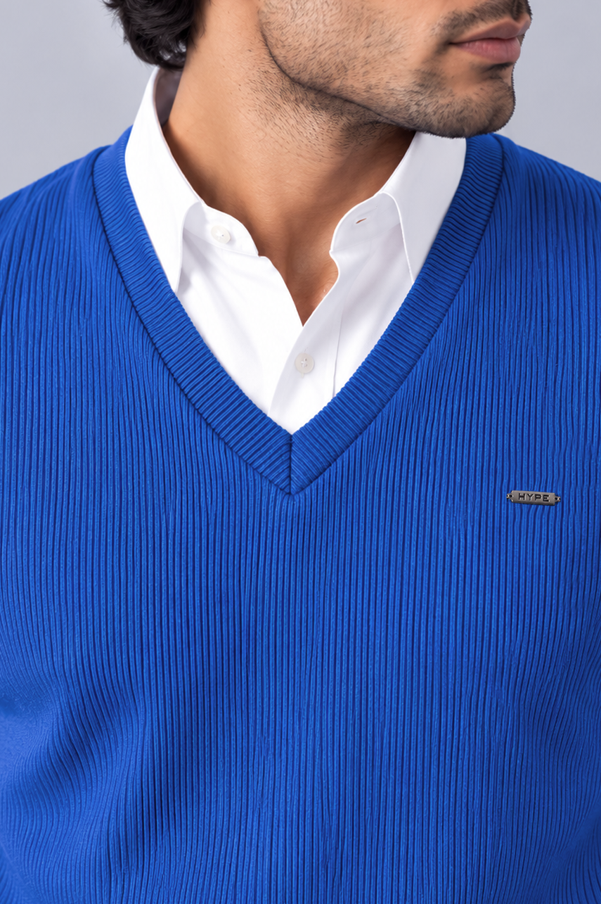Royal Crest Ribbed Sweater