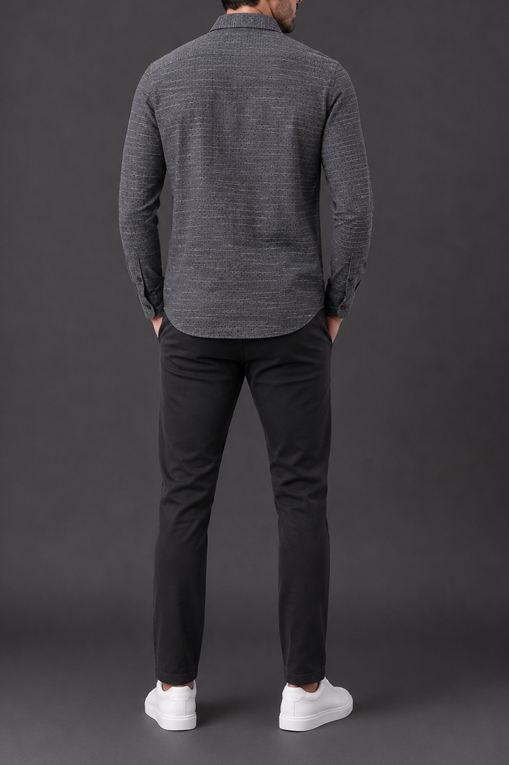 Shadow Weaved Textured Semi Formal Shirt