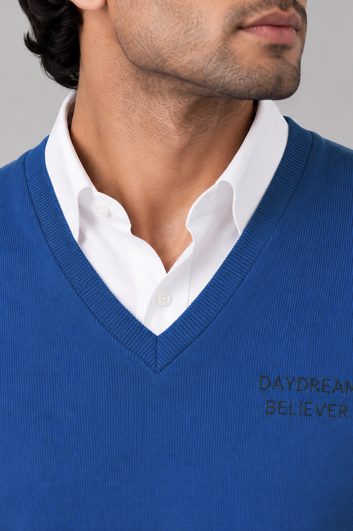 Royal Blue Ribbed Sweater