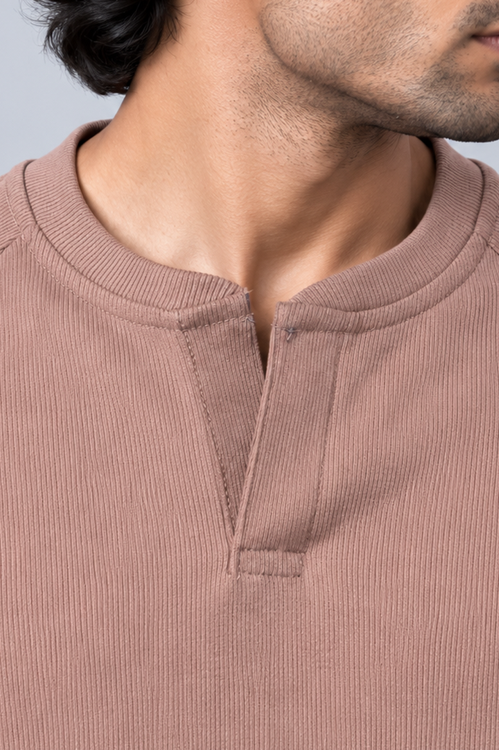 Ribbed Raglan Henley