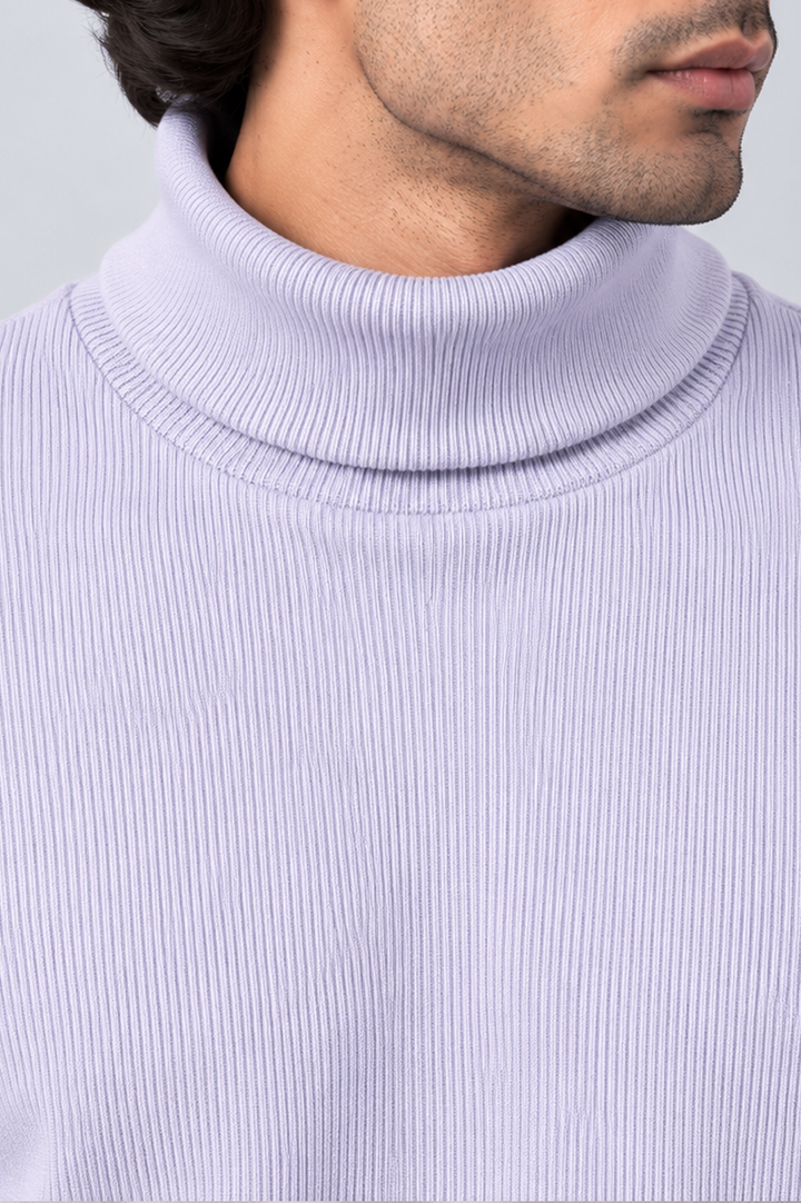 Lavender Haze Ribbed Turtle-Neck