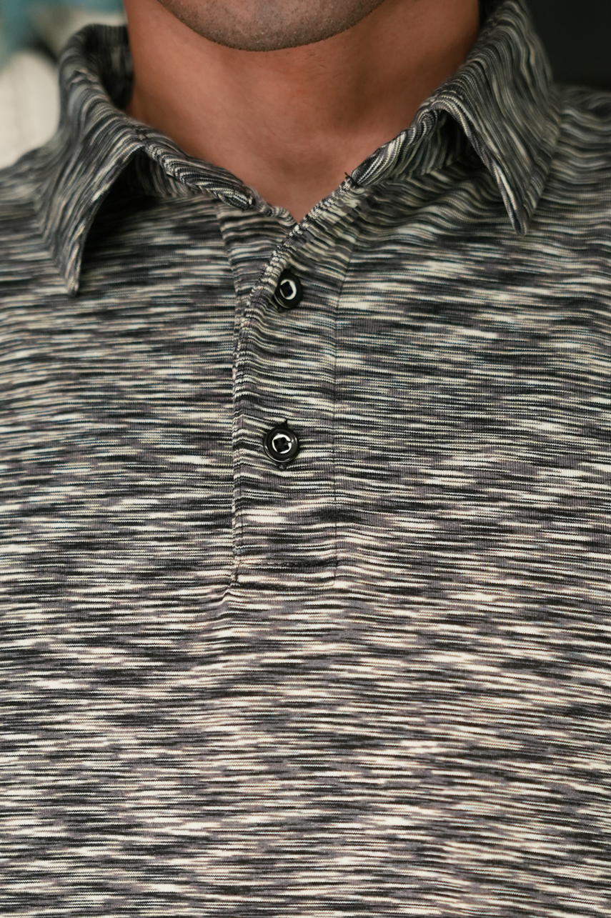 Melange Button Polo