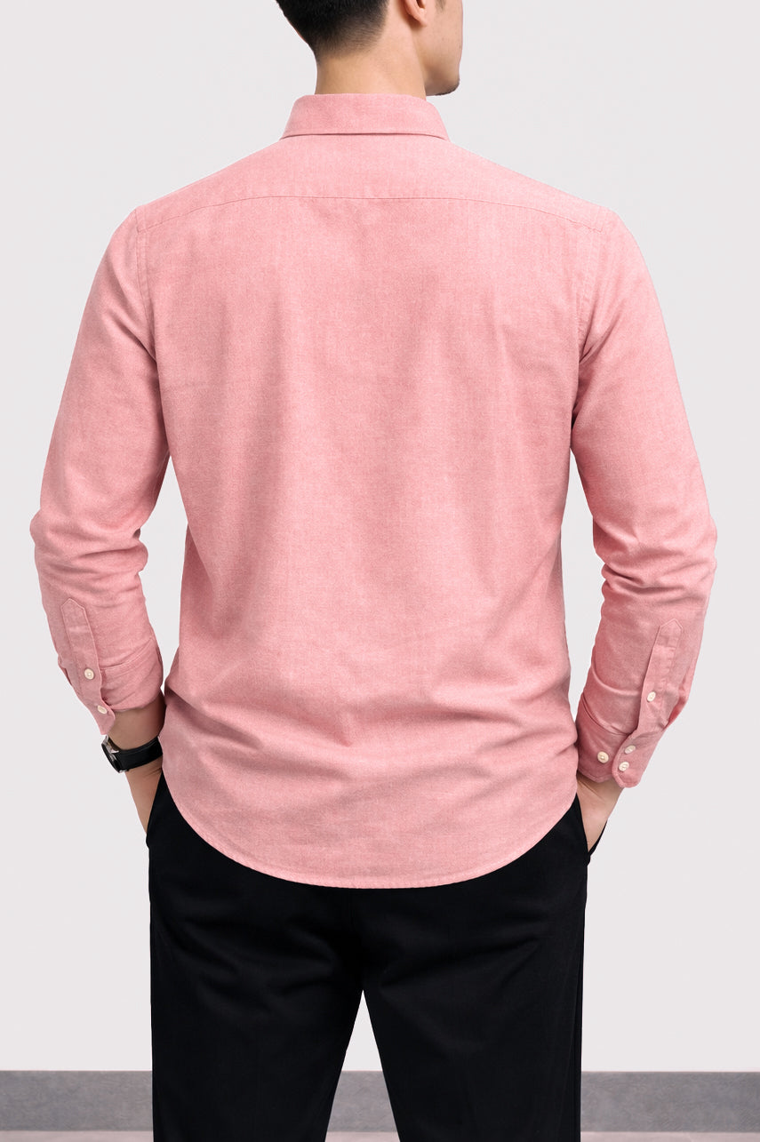 Daily Wear Linen Logo Embroidered Shirt 002365-RED