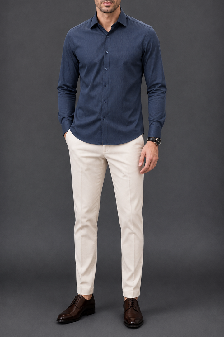 Mesh Textured SemiFormal Shirt