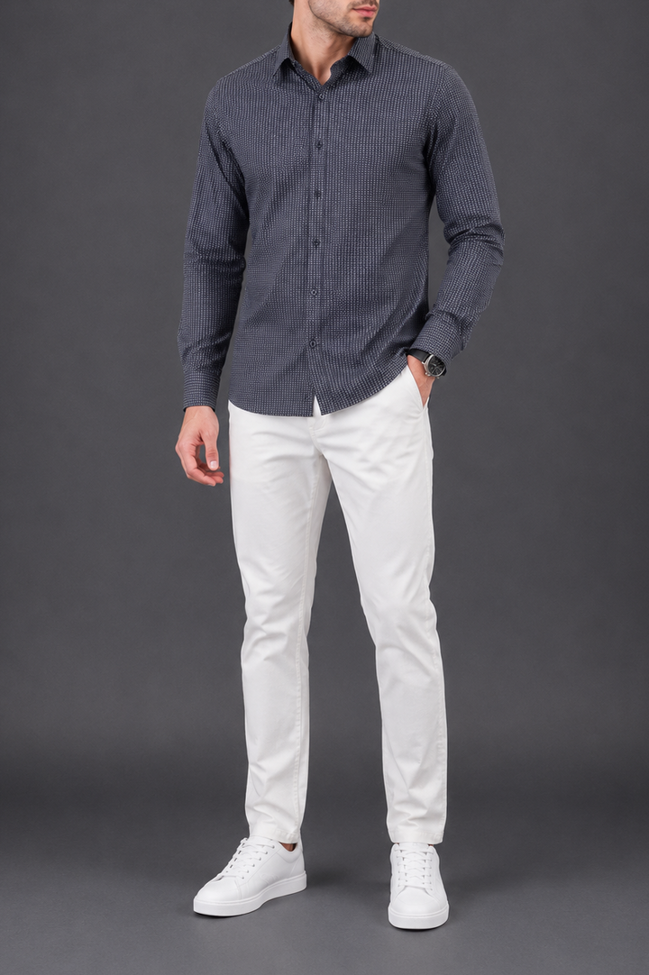 Denimish Printed SemiFormal Shirt