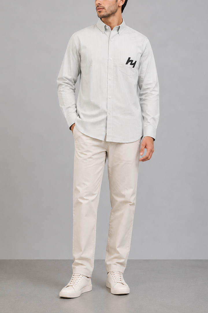 Ivory Textured Oxford Shirt