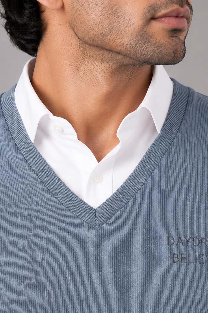Blue Ash Ribbed Sweater