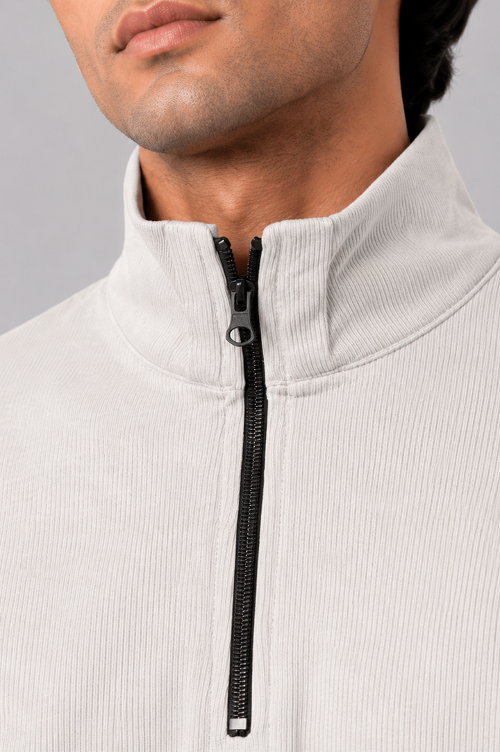 Essential Half-Zip Ribbed Mock Neck