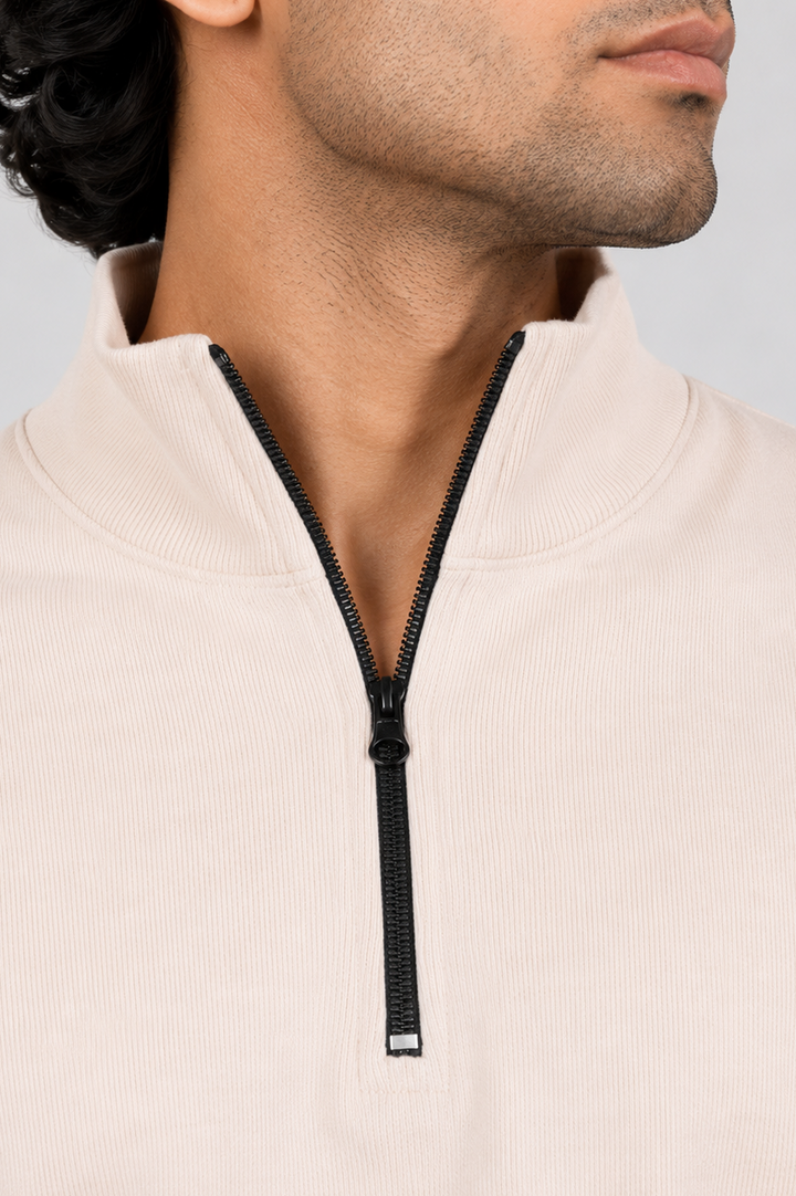 Ribbed Soft Blush Mock Neck