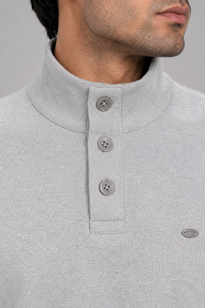 Gray Heather Mock Neck