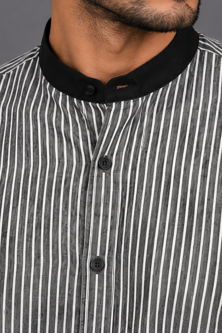 Contrast Ban Stripe Shirt