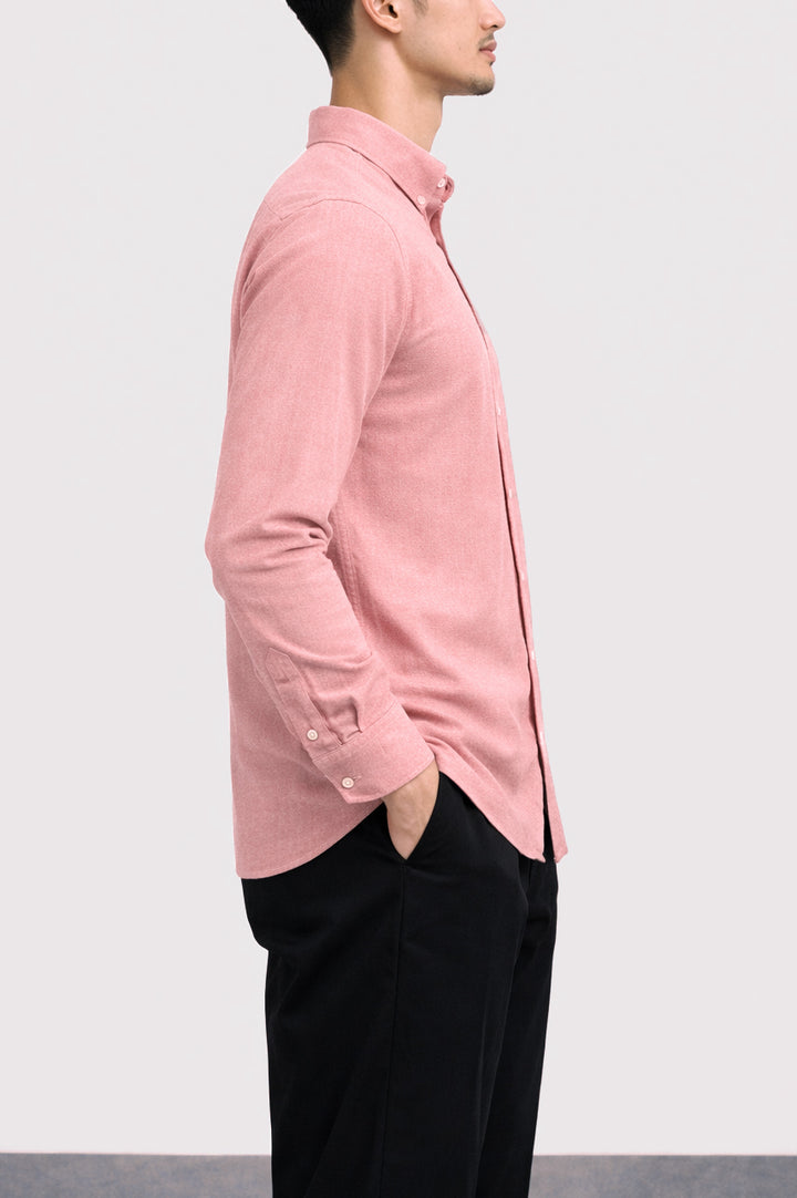 Daily Wear Linen Logo Embroidered Shirt 002365-RED