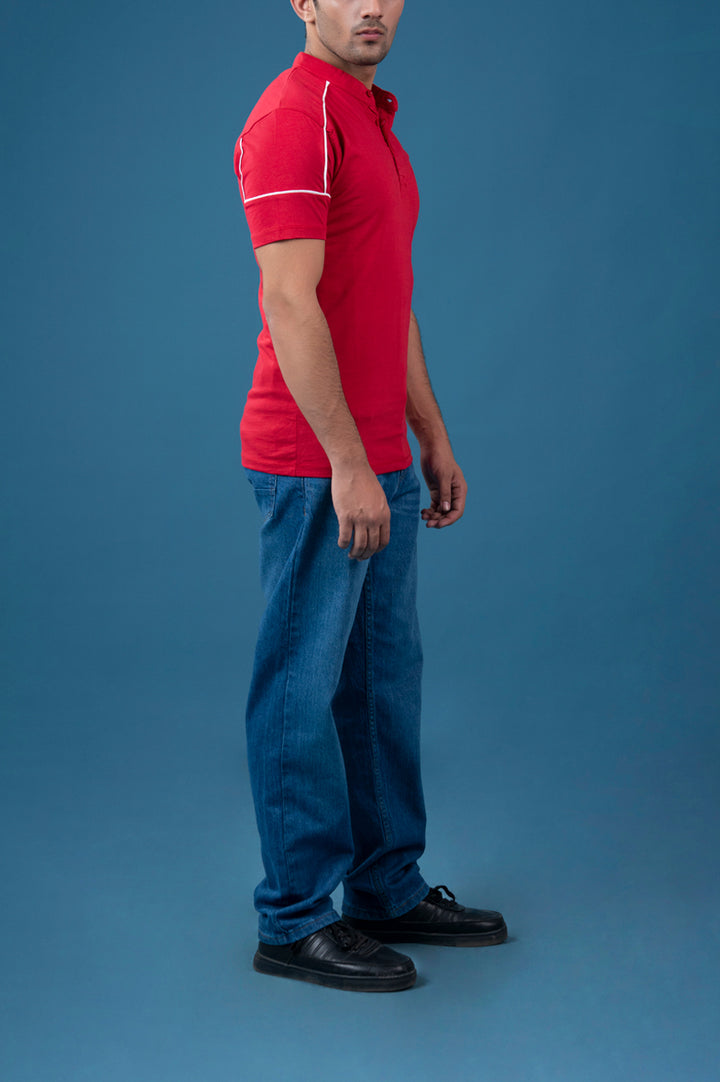 Piping Detail Ban Style Polo
