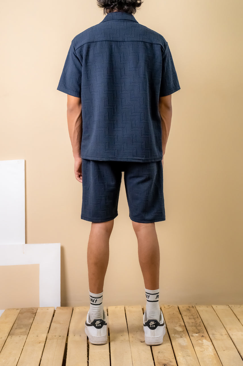 Midnight Navy Textured Resort Shirt