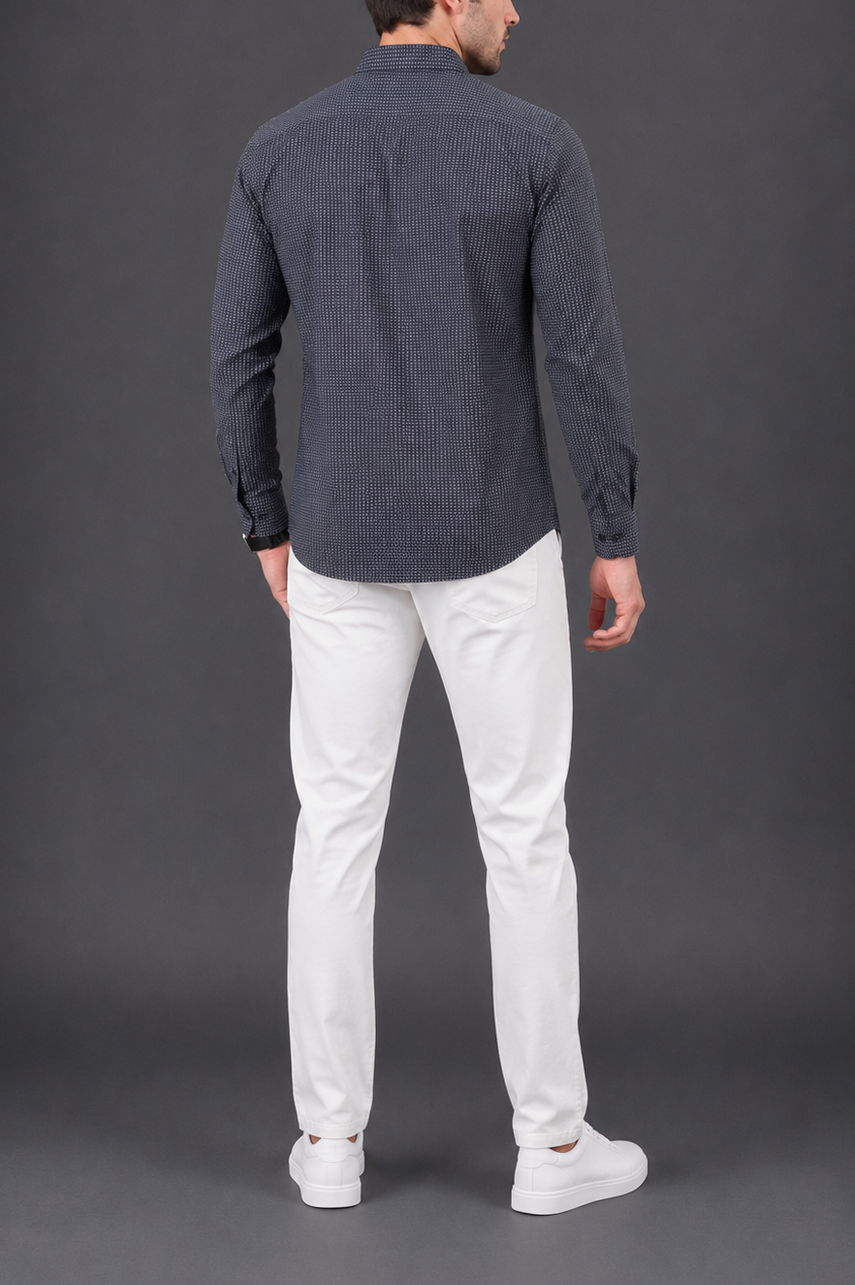 Denimish Printed SemiFormal Shirt