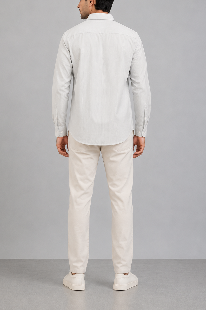 Ivory Textured Oxford Shirt