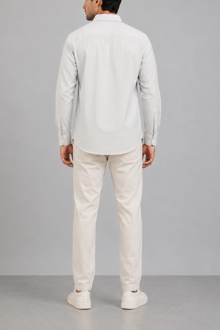 Ivory Textured Oxford Shirt