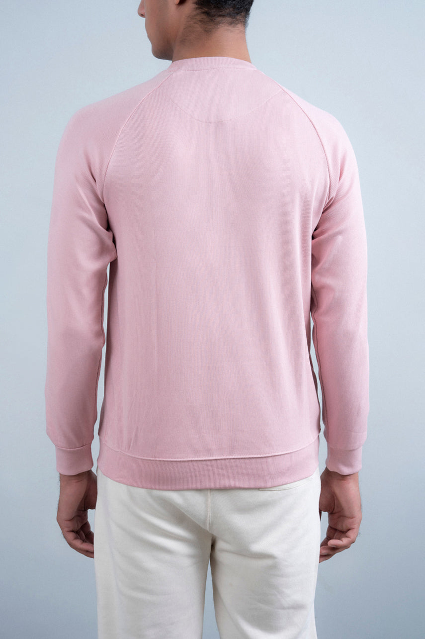 Raglan Sleeves Ribbed Sweat 002764-LPK